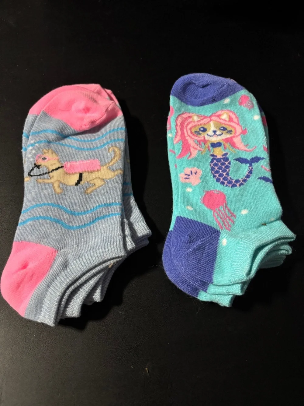 Cat mermaid/ scuba diver socks